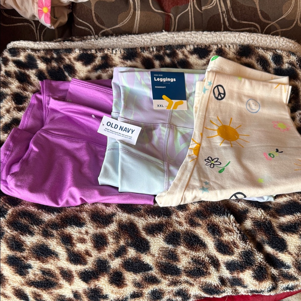 Old Navy Kids Leggings - Purple, Light Blue, Cream